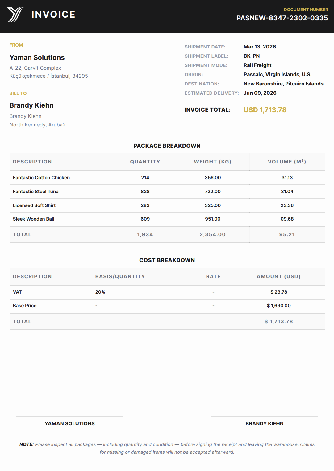 Invoice Generation