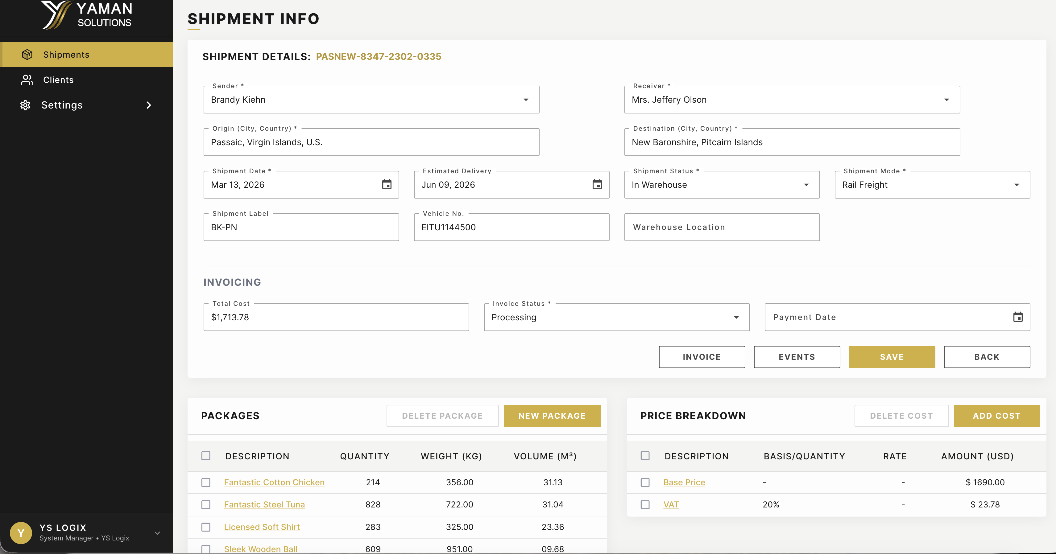 Shipment Management